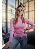 Taillierter Rollkragenpullover für Damen, rosa 3212024 – Online-Shop – Boutique